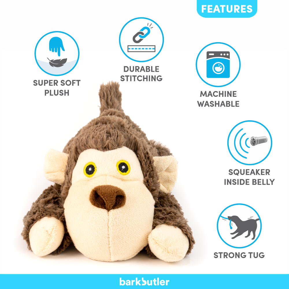 Barkbutler Boh The Bear Plush Toy for Dogs | For Medium Chewers (Brown) image 4