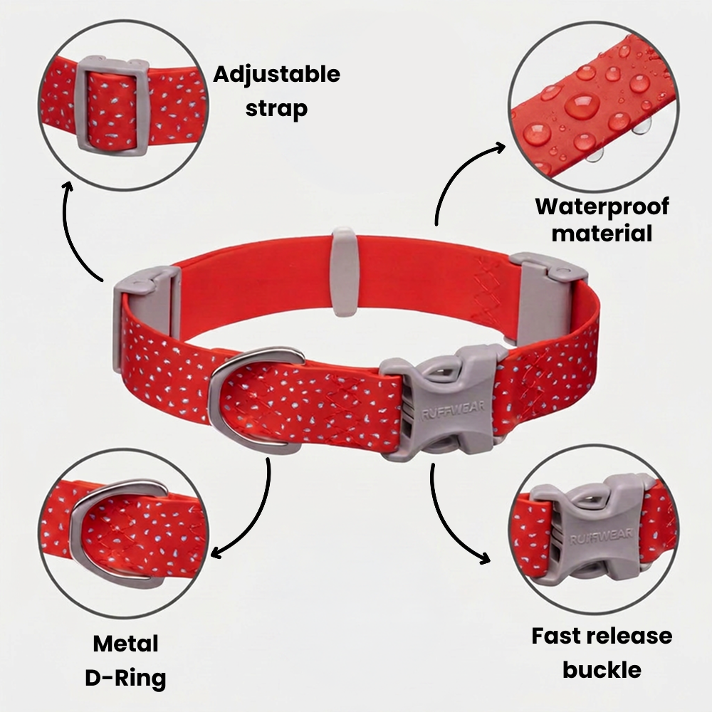 Ruffwear Confluence Waterproof Collar for Dogs (Red Sumac) image 6