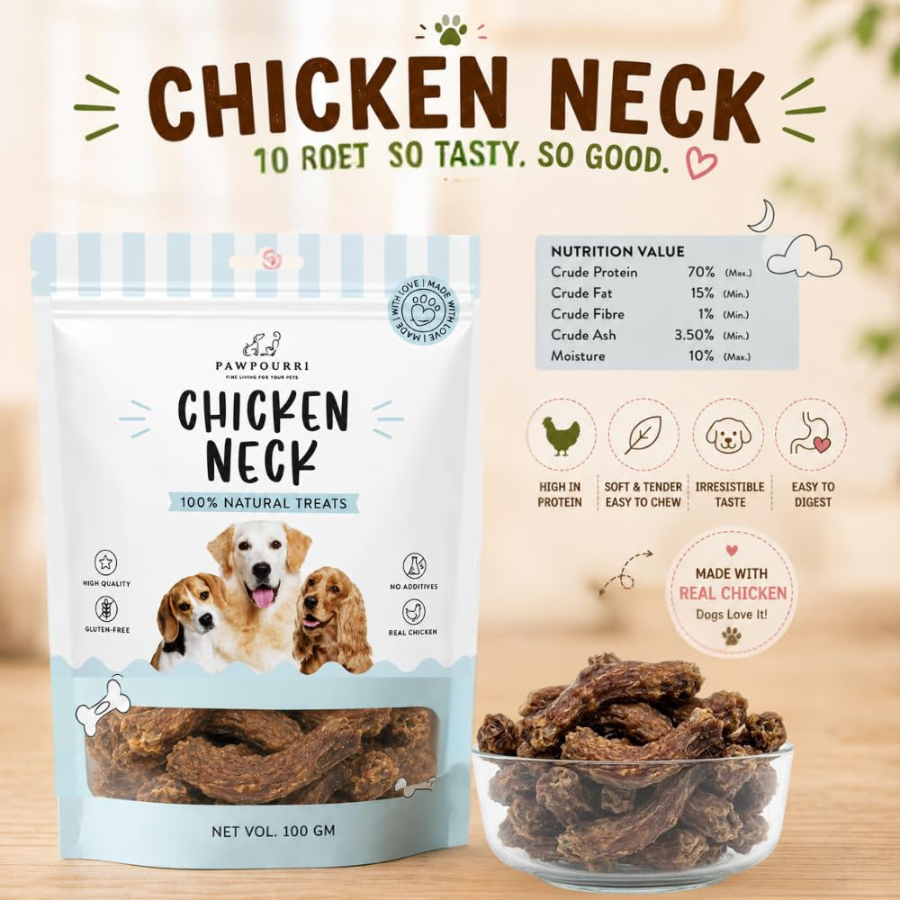 Pawpourri 100% Natural Chicken Neck Jerky Dog Treat image 4