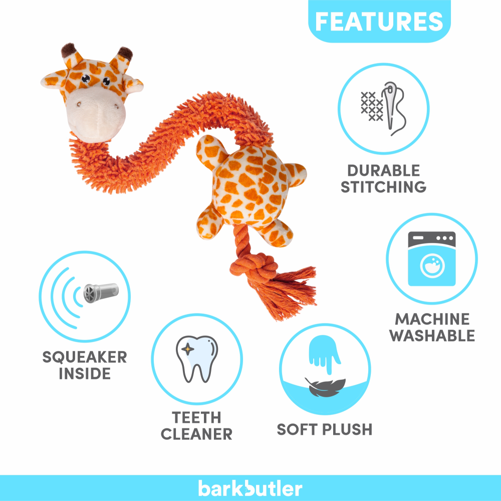 Barkbutler Garry The Giraffe Plush Toy for Dogs | For Soft Chewers image 5