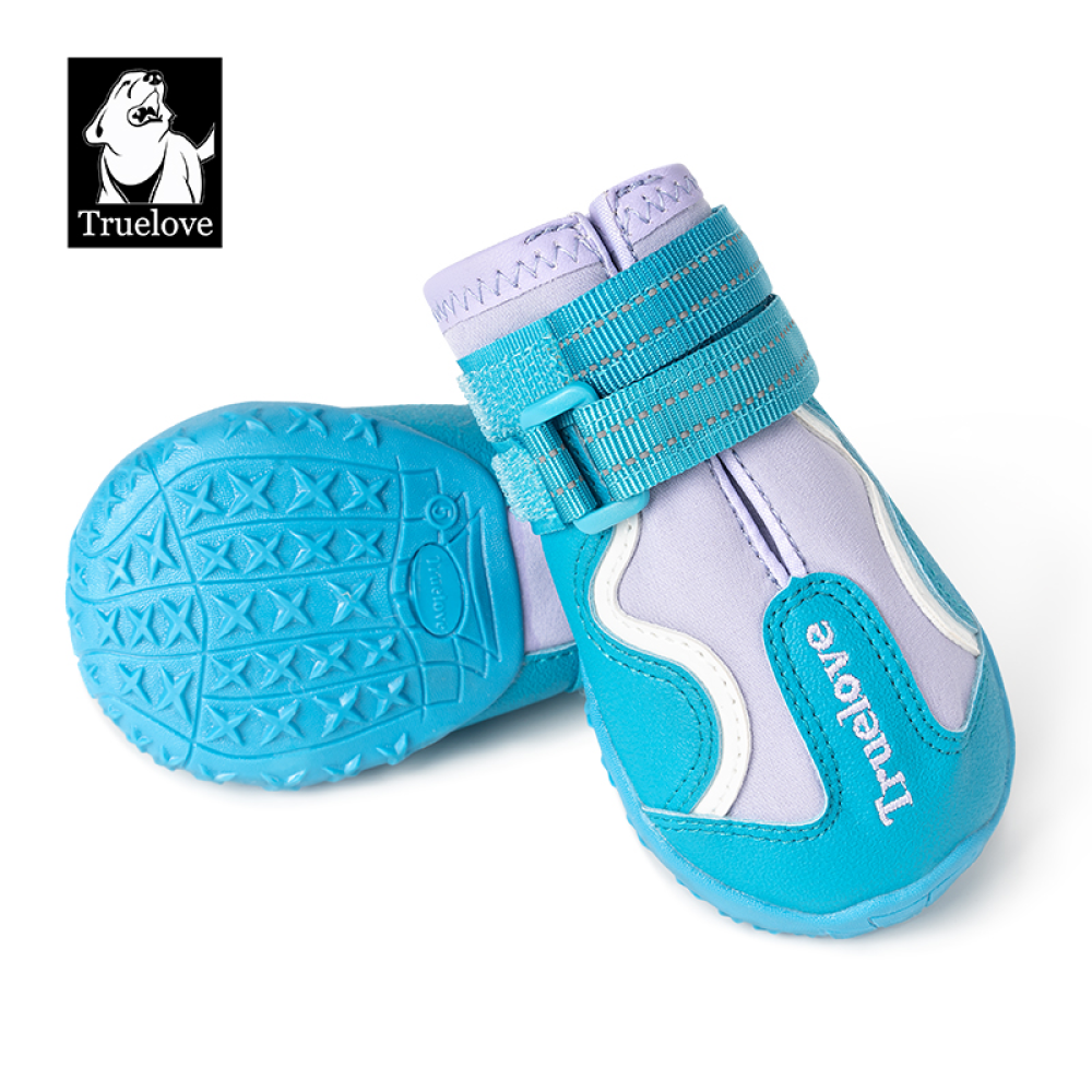 Truelove Reflective Waterproof and TPR Sole Shoes for Dogs (Algiers Blue/Lavender, Set of 4) image 3