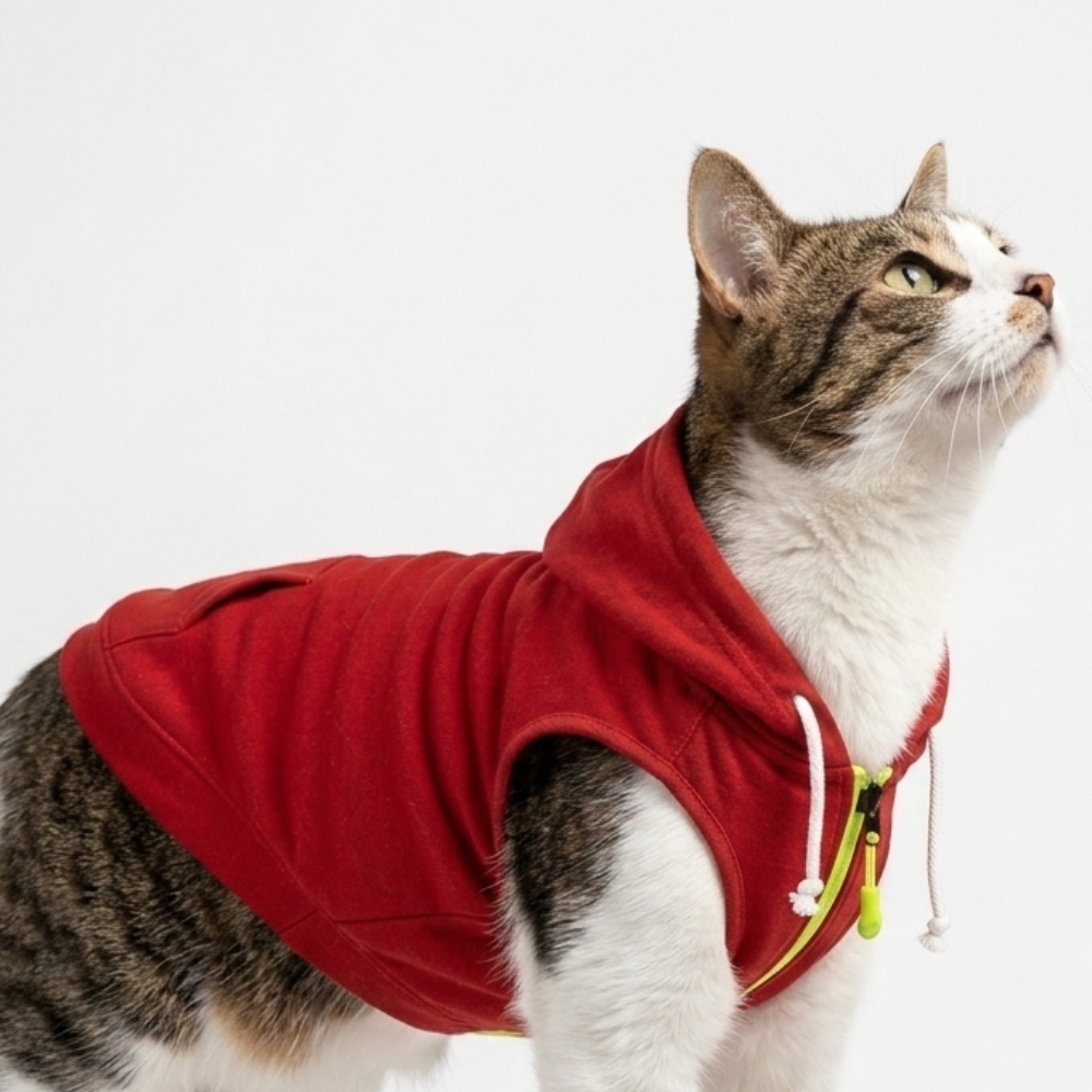 Skatrs  Breezy Hoodies with Pockets for Dog and Cats (Red) image 5