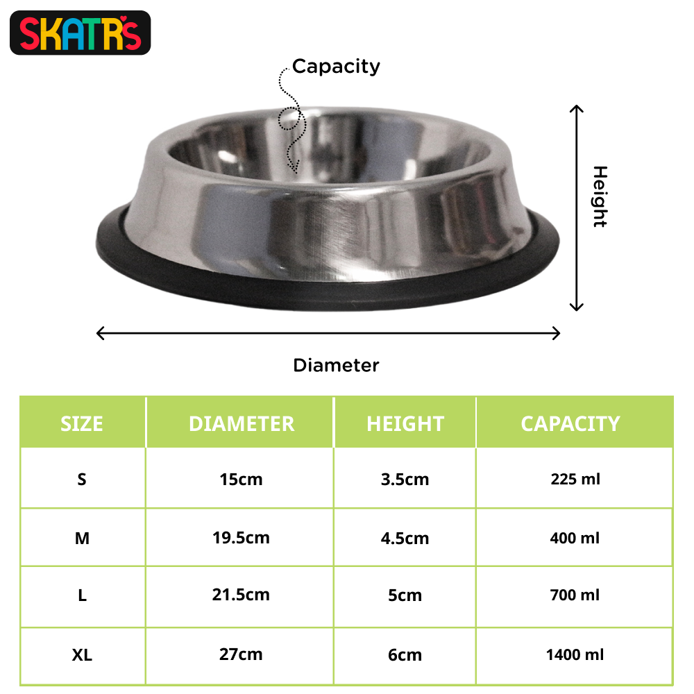 Skatrs Anti Skid Stainless Steel Bowl for Dogs and Cats (1400mL) image 2
