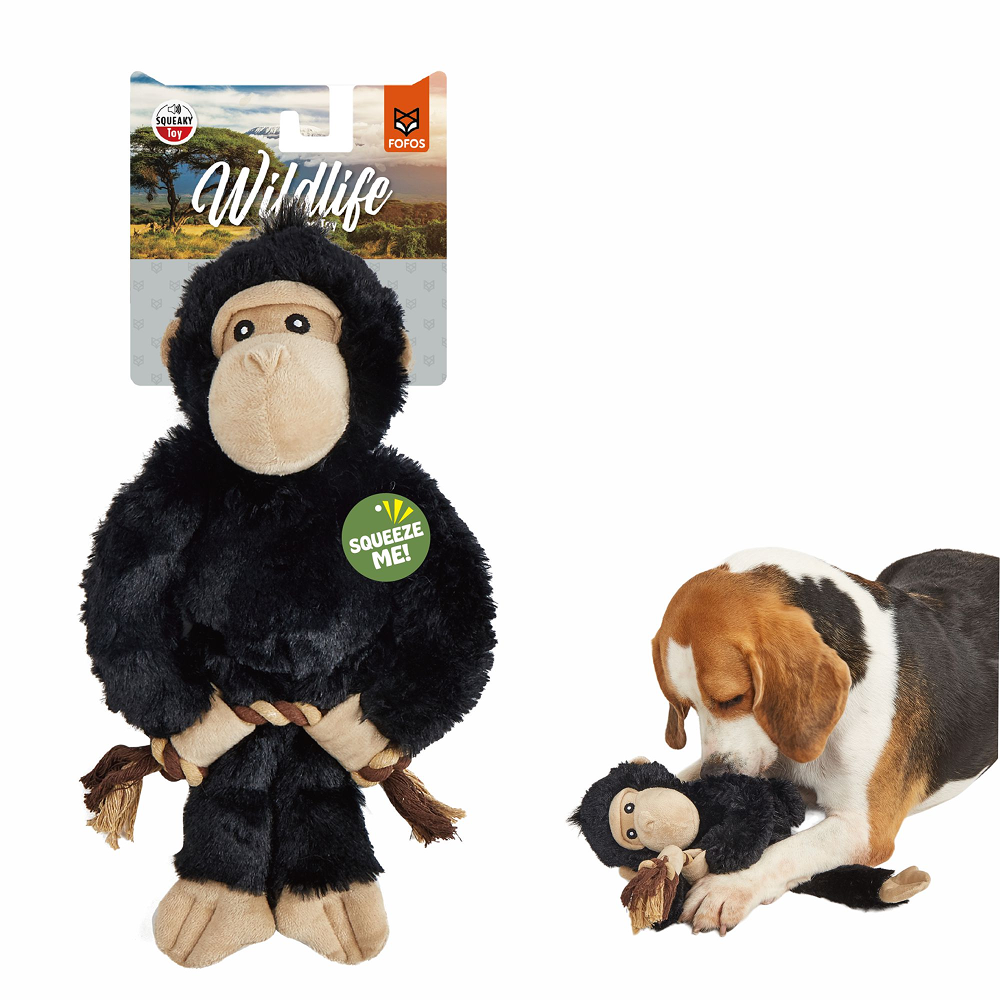 Barkbutler x Fofos Wildlife Gorilla Plush Toy for Dogs image 2