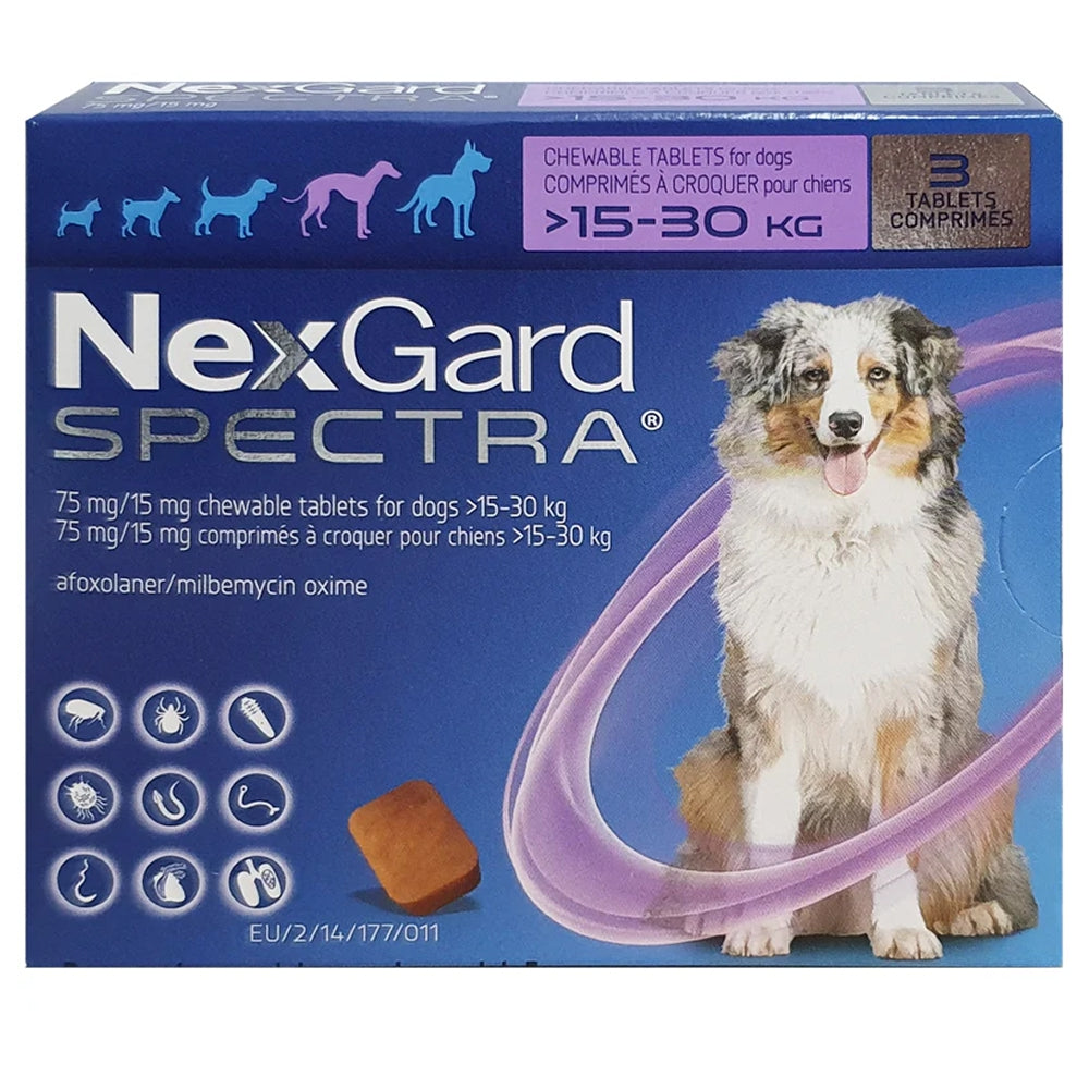 Boehringer Ingelheim Nexgard Spectra Tick & Flea Tablet (15 to 30kg) for Dogs (Afoxolaner & Milbemycin Oxime)