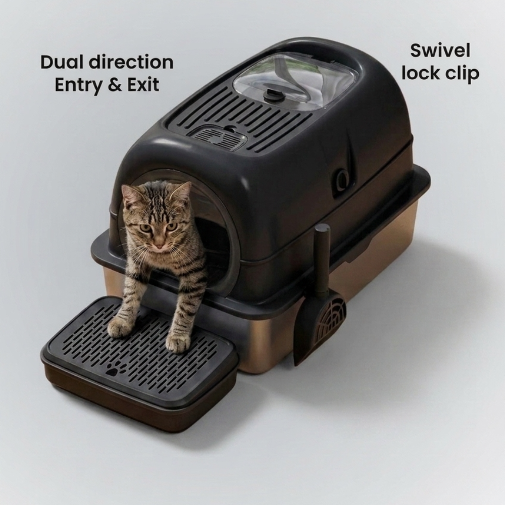 Skatrs Stainless Steel Litter Tray for Cats image 2