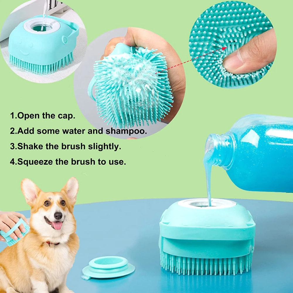 Chullbull Soft Silicon Bath Brush for Dogs and Cats (Pink) image 8