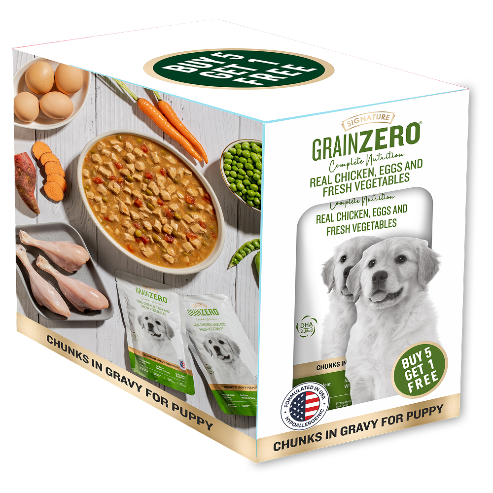 Signature Grain Zero Real Chicken Chunks Gravy Puppy Dog Wet Food image 1