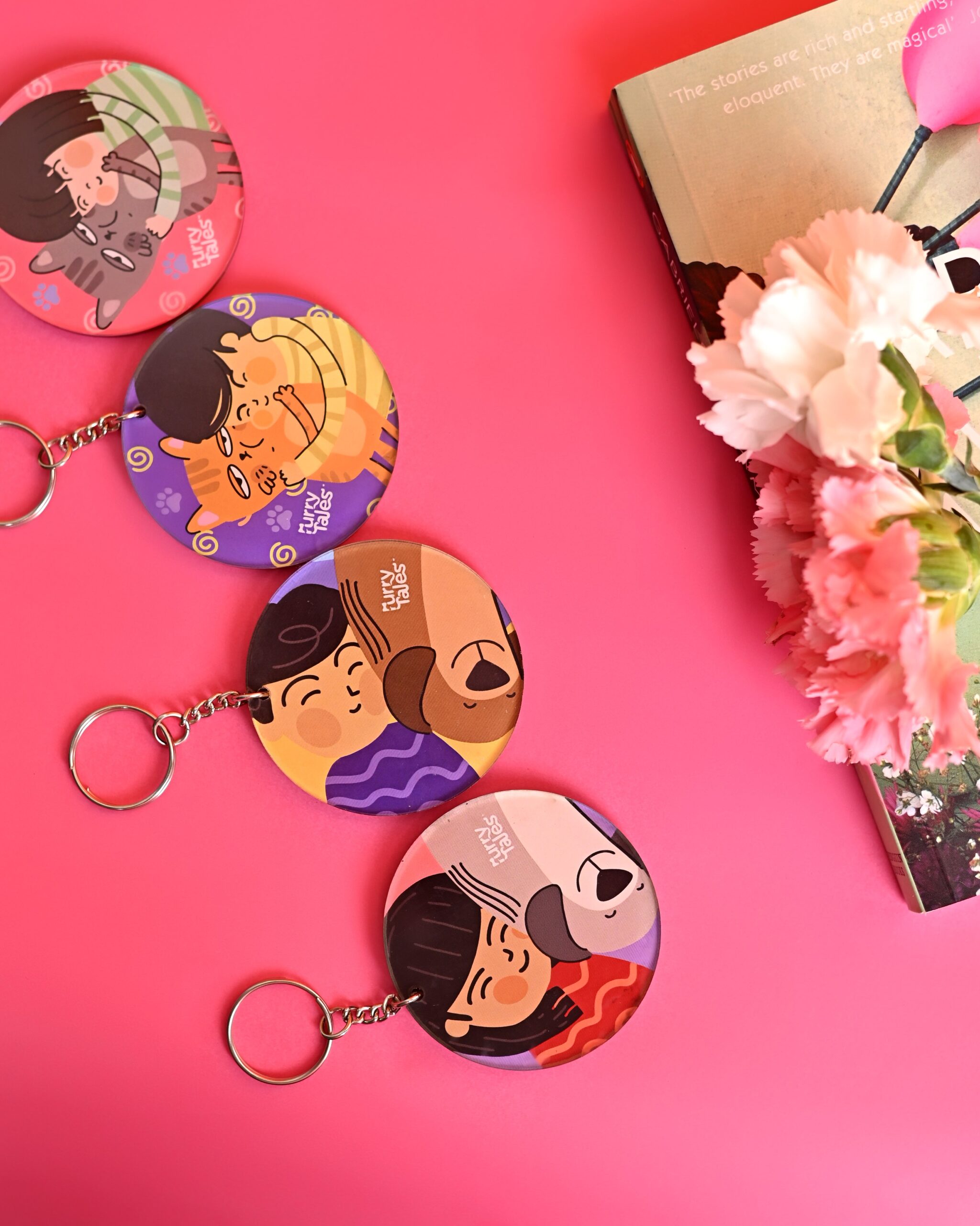 Furry Tales Ollie Snuggles Dad Acrylic Key Chain image 2