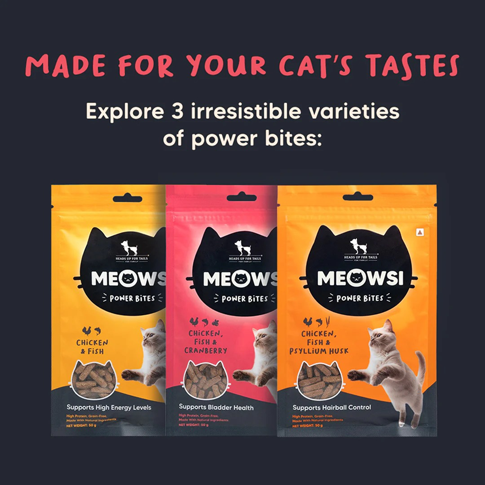 HUFT Meowsi Grain Free Chicken, Fish & Cranberry Power Bites Cat Treats image 5
