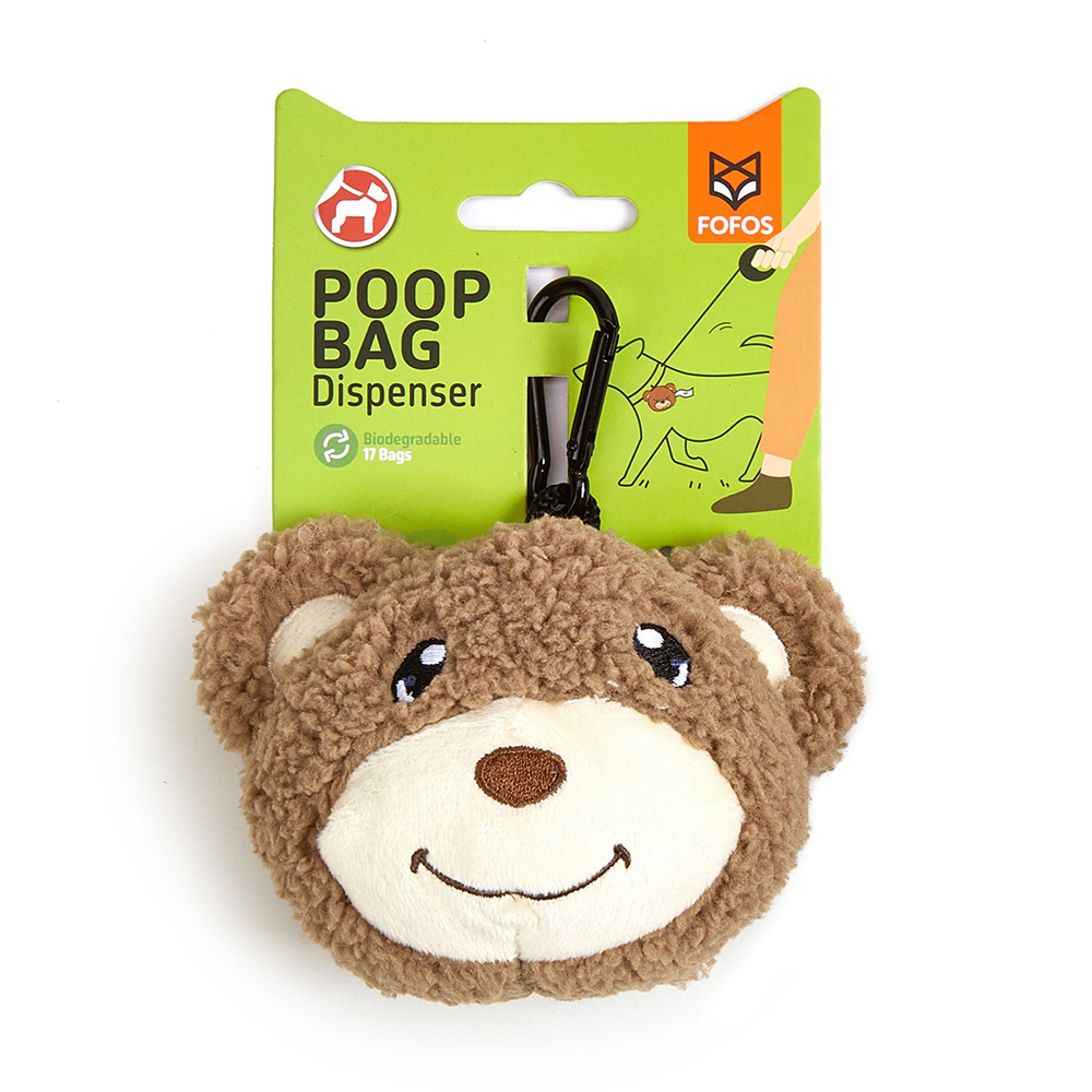 Fofos Plush Bear Poop Bags for Dogs and Cats