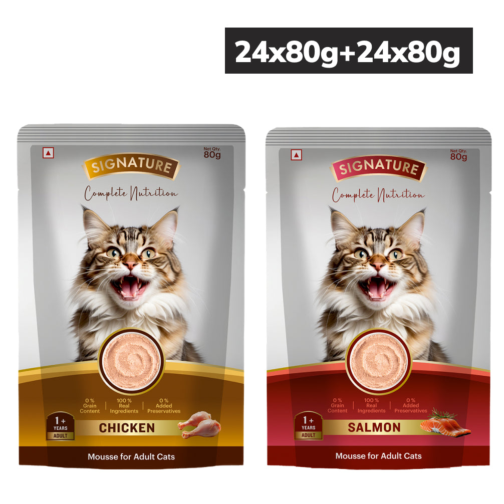 Signature Grain Zero Chicken and Salmon Mousse Combo Adult Cat Wet Food