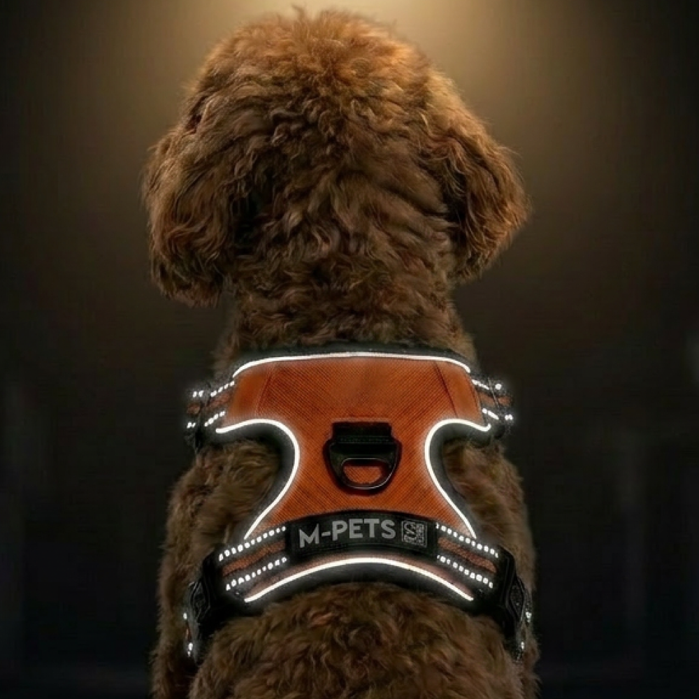 M Pets Water Resistant 3buckle Hiking Harness for Dogs (Orange) image 10