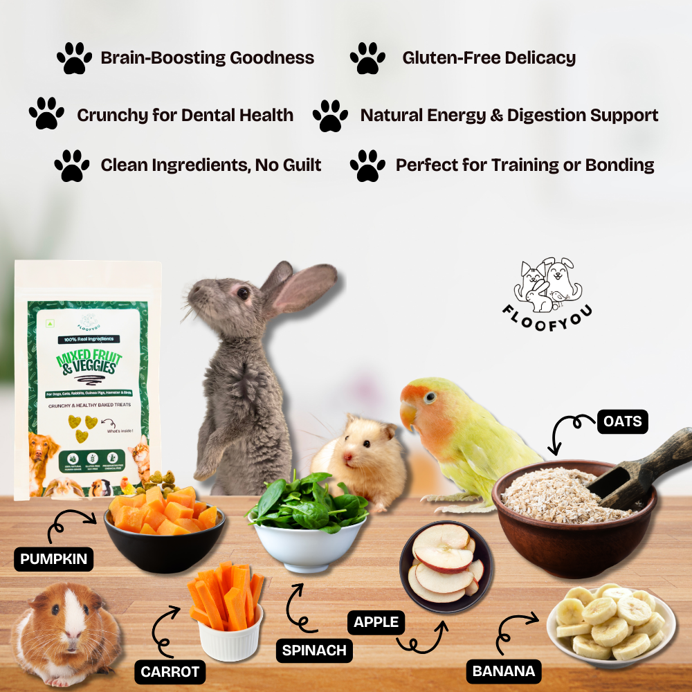 FloofYou Oven Baked Mixed Fruit & Veggies Small Animal Treats image 2