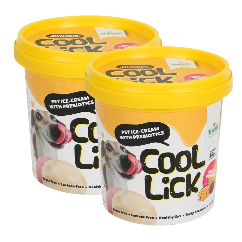 Basil Cool Lick Apple & Pumpkin with Added Prebiotics Ice Cream for Dogs image 9