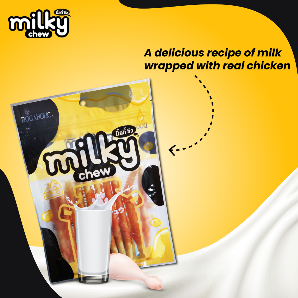 Dogaholic Milky Chew Cheese Chicken Stick Style Dog Treats image 2