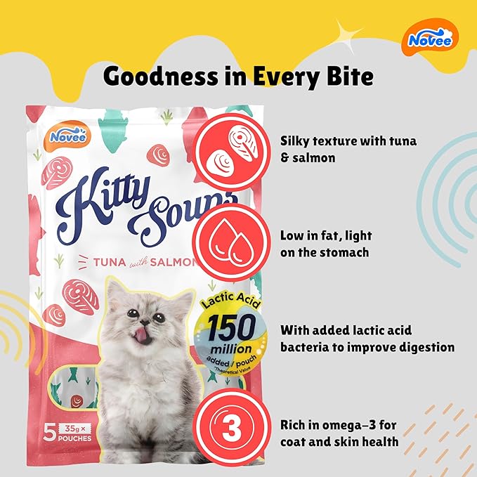 Novee Kitty Tuna with Salmon Soup Cat Treats image 5