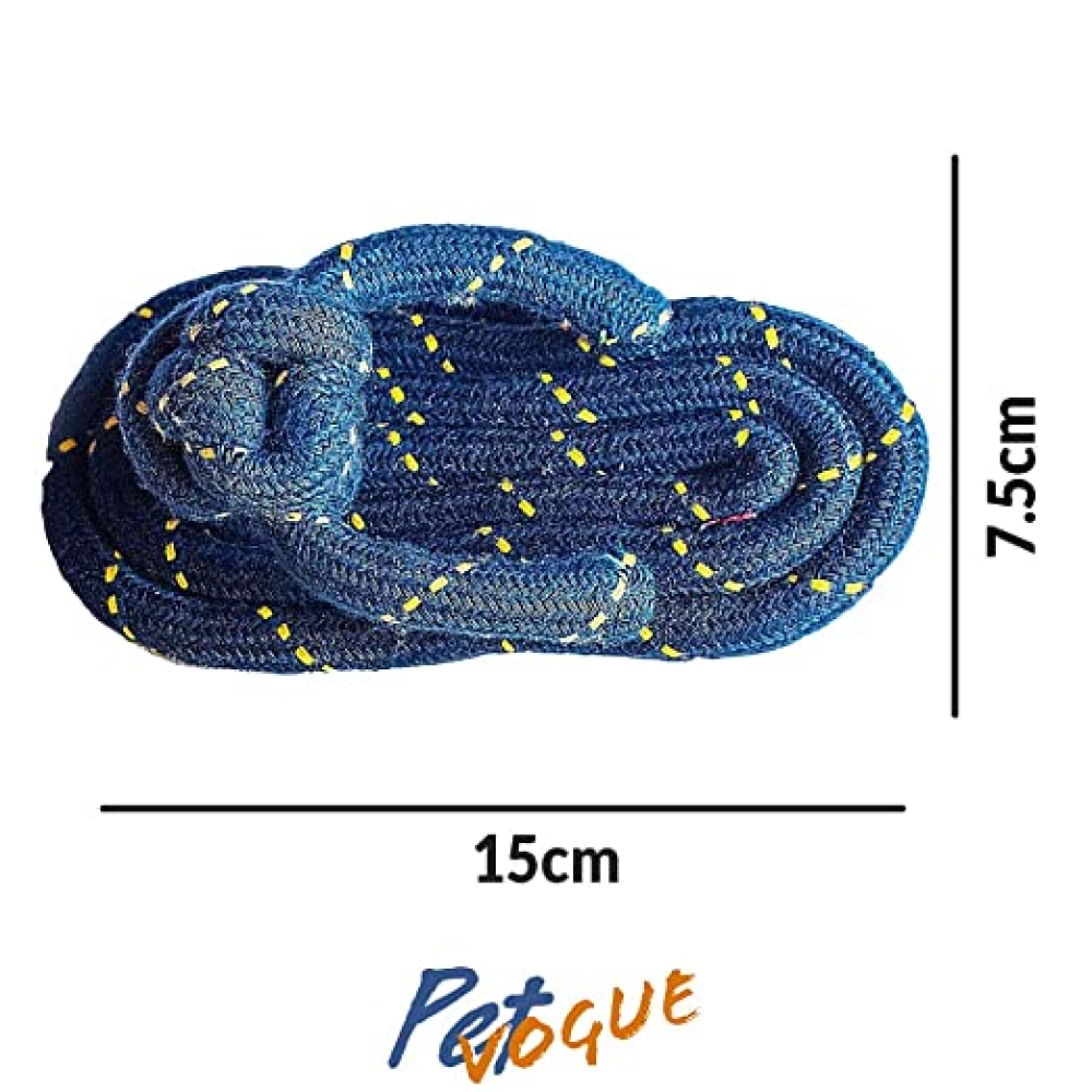 Pet Vogue Sandal Shaped Rope Toy for Dogs (Blue) | For Medium Chewers (Dark Blue) image 3