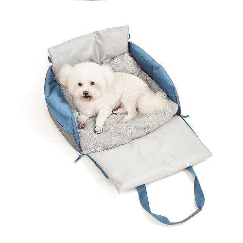 Barkbutler x Fofos Car Seat Carrier for Dogs and Cats (Grey/Blue) image 4