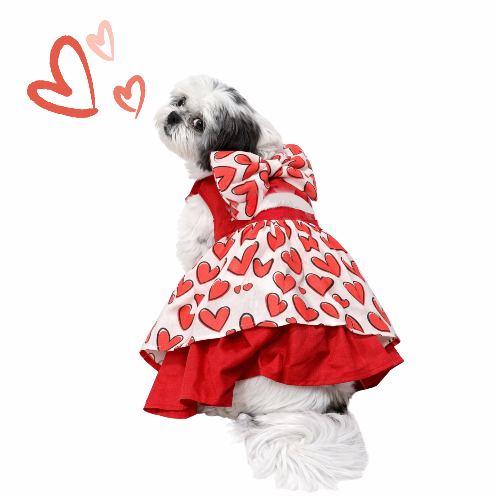 Dogobow Hearty Dress for Dogs (Red)
