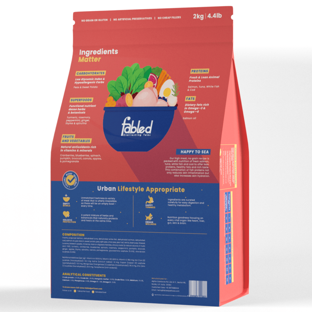 Fabled Happy to Sea Fresh Salmon Tuna White Fish and Cod Adult Dog Dry Food image 3