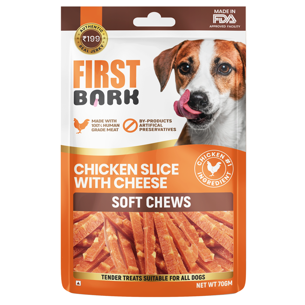 First Bark Chicken Slice with Cheese Jerky Dog Treat