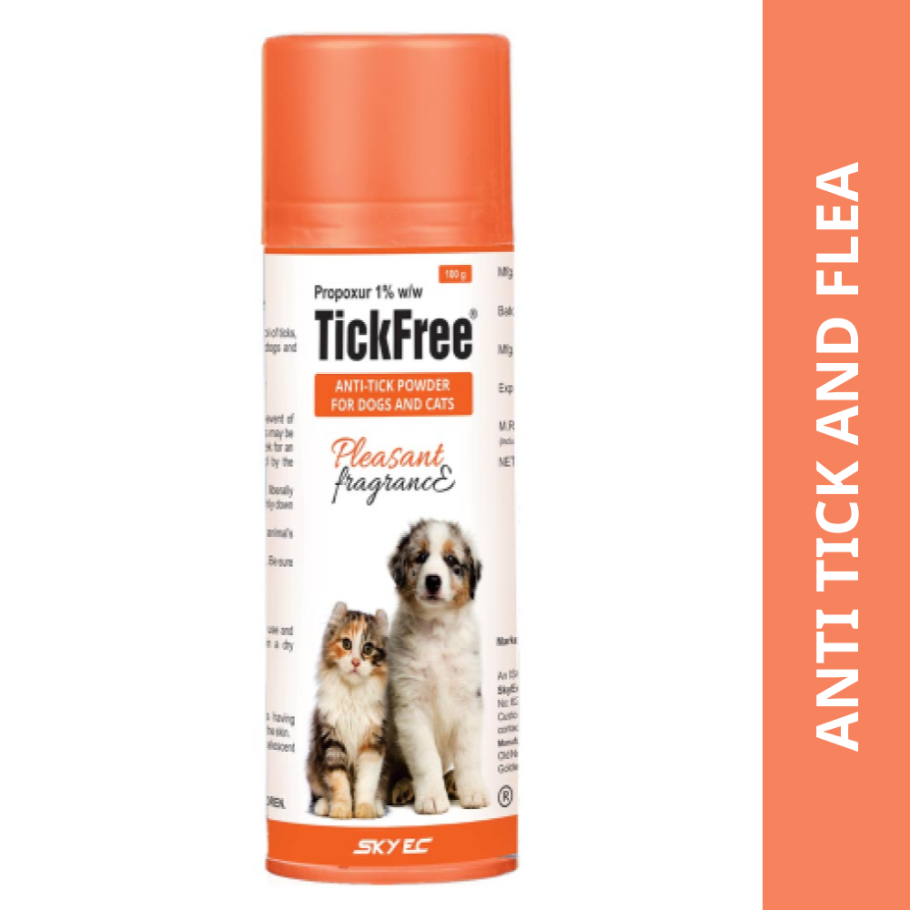 Skyec Tick Free (Propoxur) Tick and Flea Control Powder for Dogs & Cats (100g) image 1