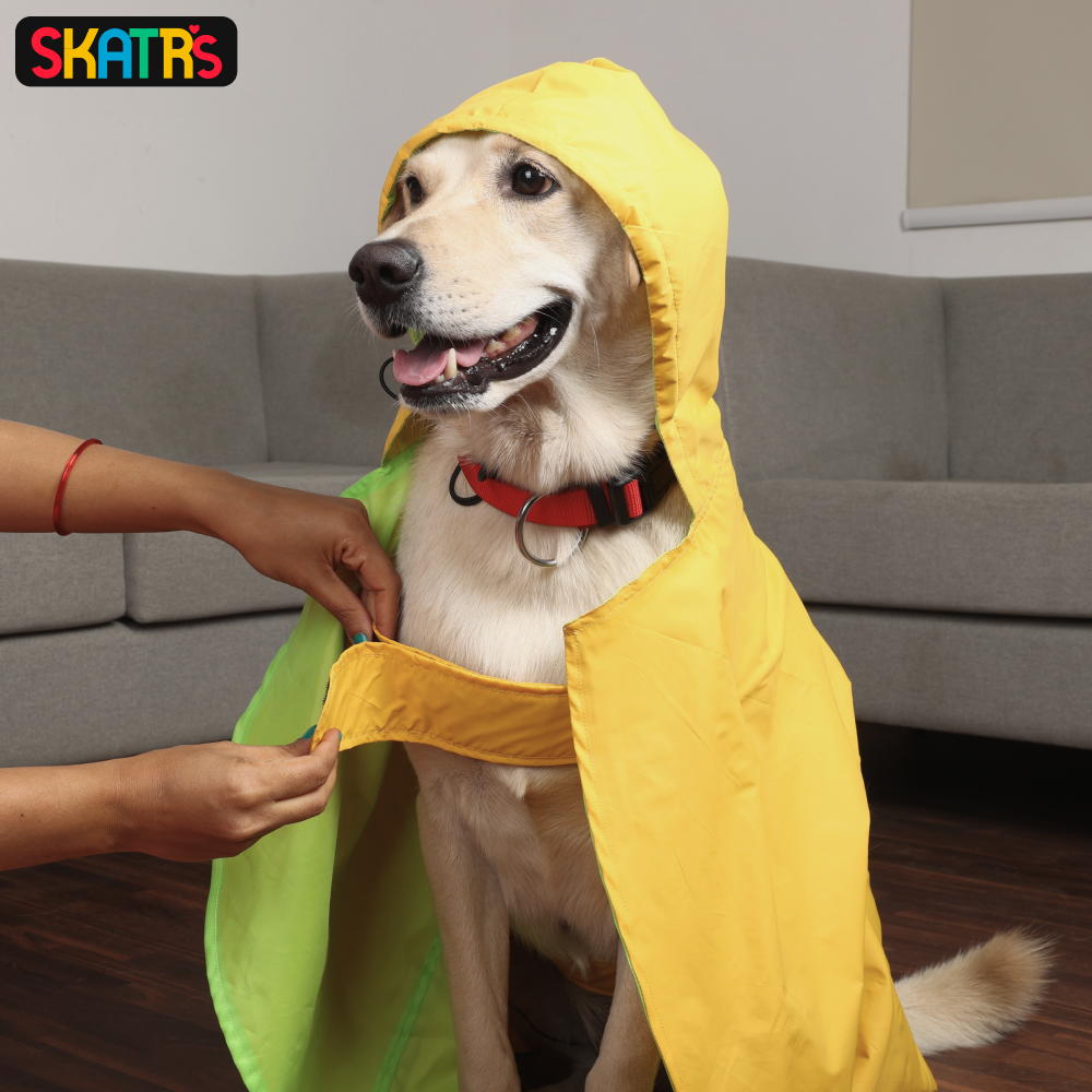 Skatrs Full Coverage Cape Style Raincoat for Dogs and Cats (Yellow) image 10