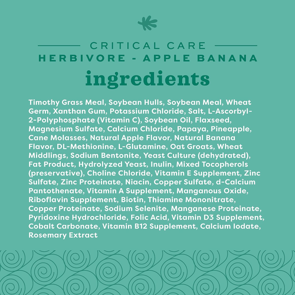 Oxbow Critical Care Apple and Banana Herbivore Dry Food for Rabbits and Guinea Pigs image 3