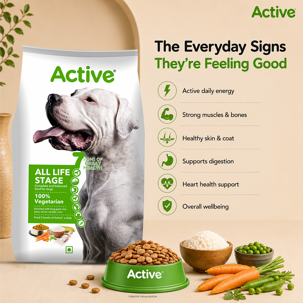 Active All Breed 100% Veg Dog Dry Food (Buy 1 Get 1) image 3