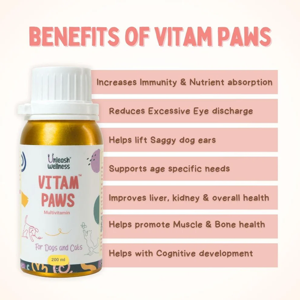Unleash Wellness Vitam Paws Multivitamin Supplement for Dogs and Cats image 4