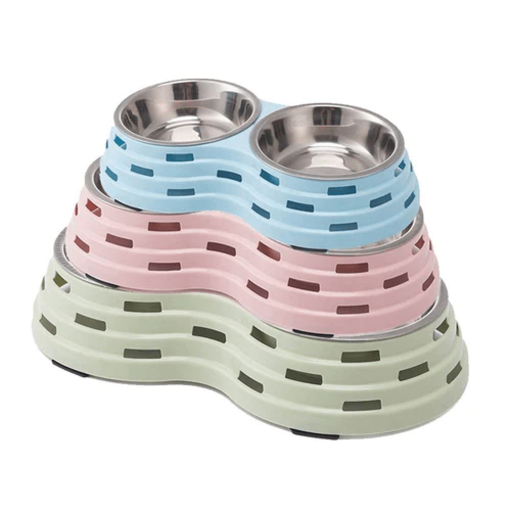 Emily Pets Double Bowls, Premium Stainless Steel for Dogs and Cats (Blue) image 2