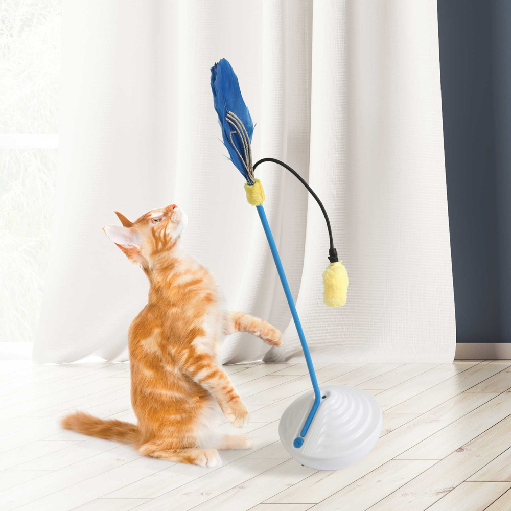 JW Catnip Mister Toy for Cats (White/Blue) image 3
