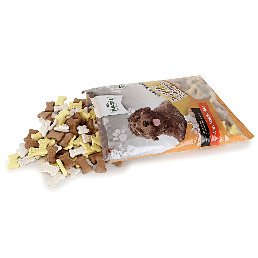 Basil Non Veg Bone Shaped Puppy Biscuits image 3