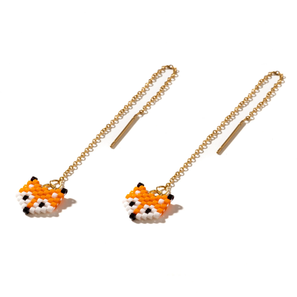 Jenni & Janki Handcrafted Miyuki Fox Earrings