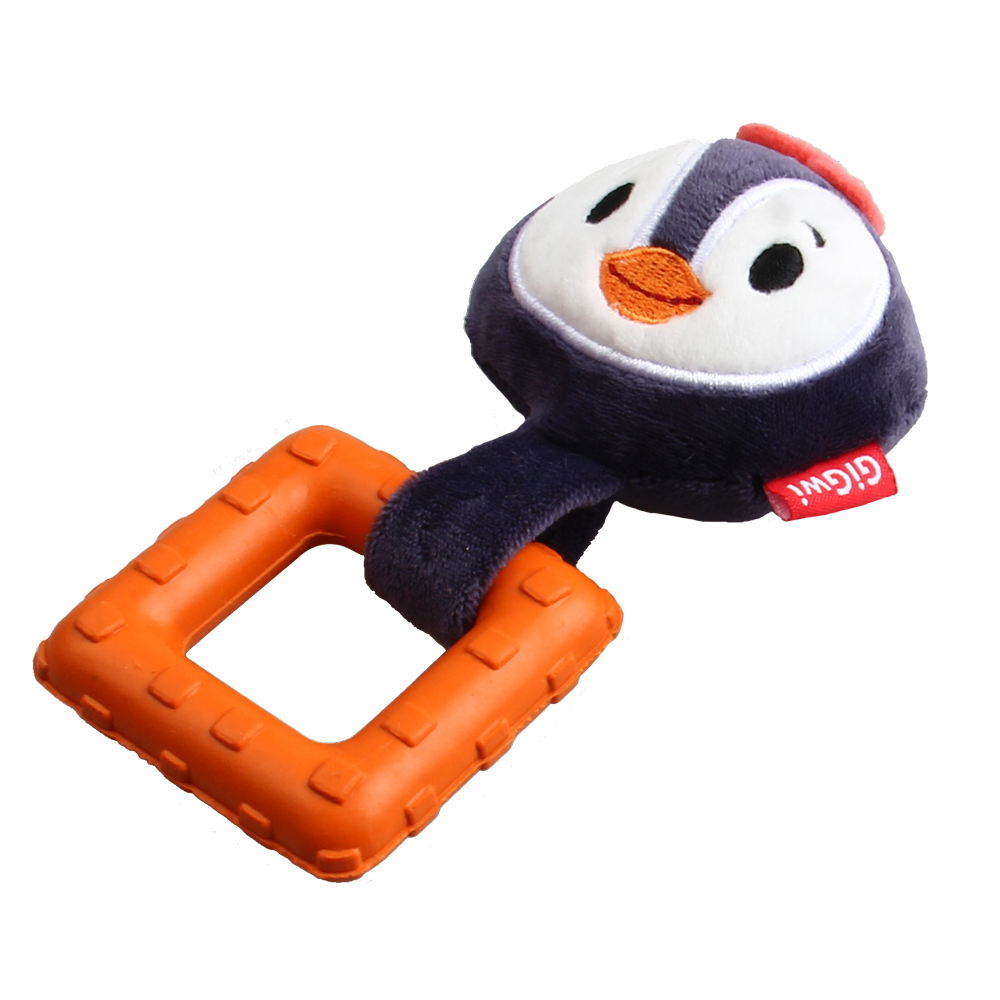 GiGwi Suppa Puppa Penguin Squeaker inside Plush TPR Toy for Dogs image 4