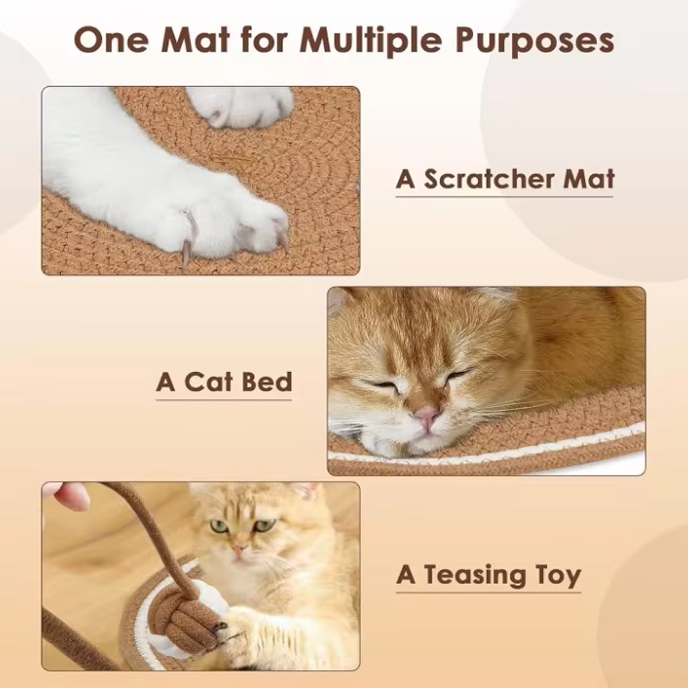 Talking Dog Club Rope Scratcher Mat for Cats image 5