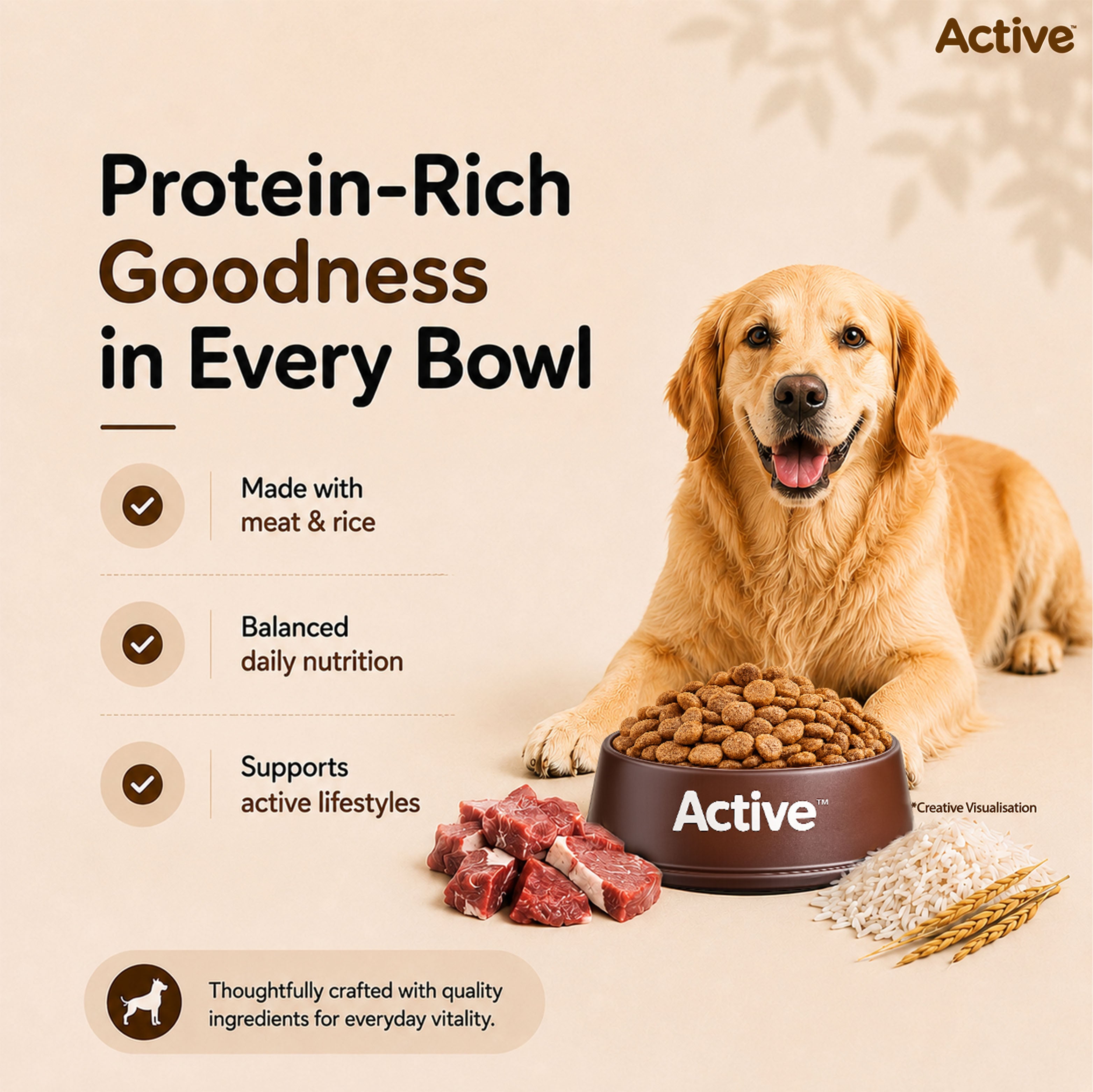 Active Meat and Rice Adult Dog Dry Food (Buy 1 Get 1) image 4