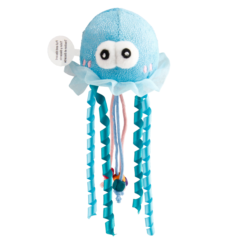 GiGwi Shinning Friends Jellyfish with LED light and Catnip inside Toy for Cats (Blue) image 5