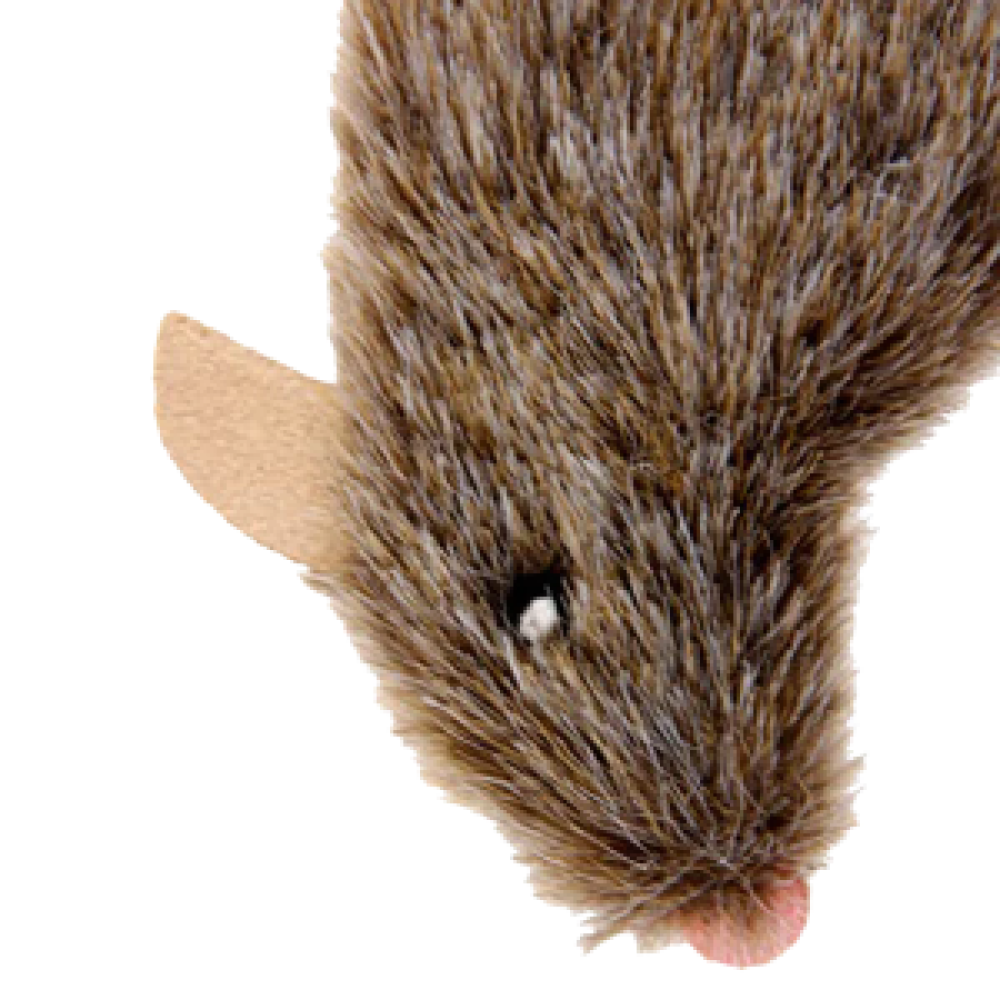 GiGwi Mouse Refillable Catnip with 3 Catnip Teabags in Ziplock Bag Toy for Cats (Brown) image 2