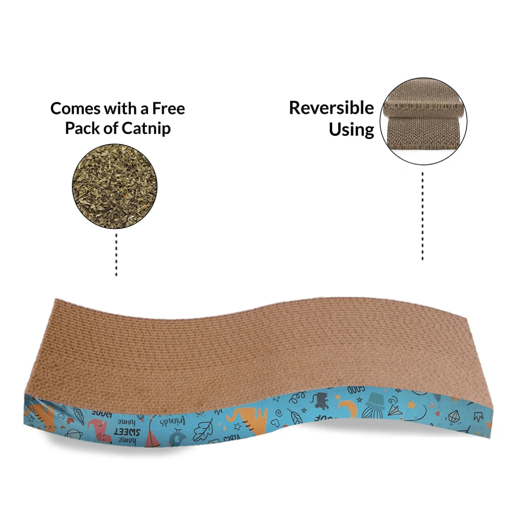Goofy Tails Scratcher for Cats (Yellow) image 3