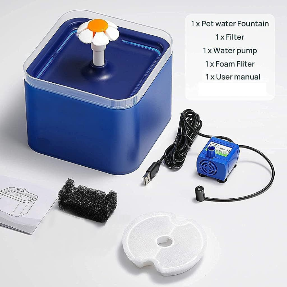 QPets Automatic Water Fountain with LED Light for Pets (Blue) image 5
