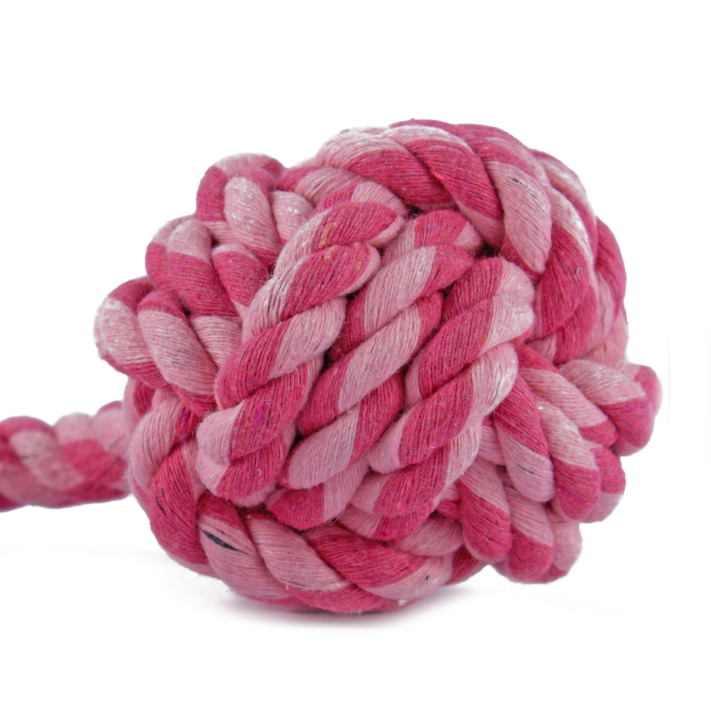 Trixie Playing Rope Loop with Woven in Ball Toy for Dogs (Pink) image 4