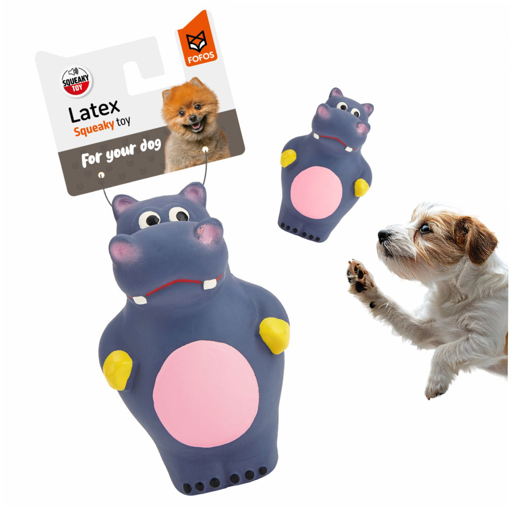Fofos Hippo Shaped Latex Toy for Dogs image 5