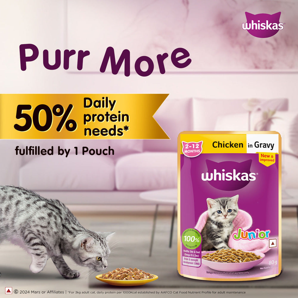 Whiskas Tuna in Jelly and Chicken in Gravy Meal Kitten Cat Wet Food Combo image 4