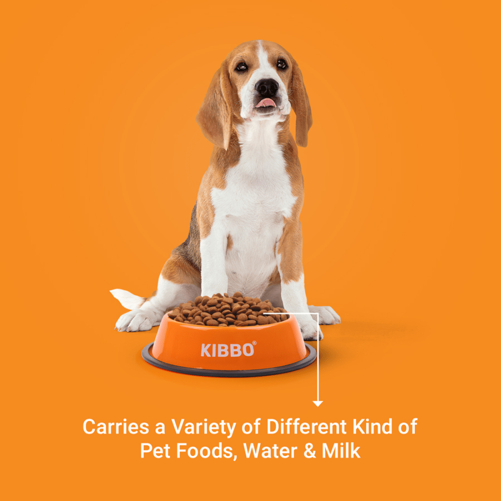 Kibbo Anti Skid Stainless Steel Bowl for Dogs and Cats (Orange) image 4