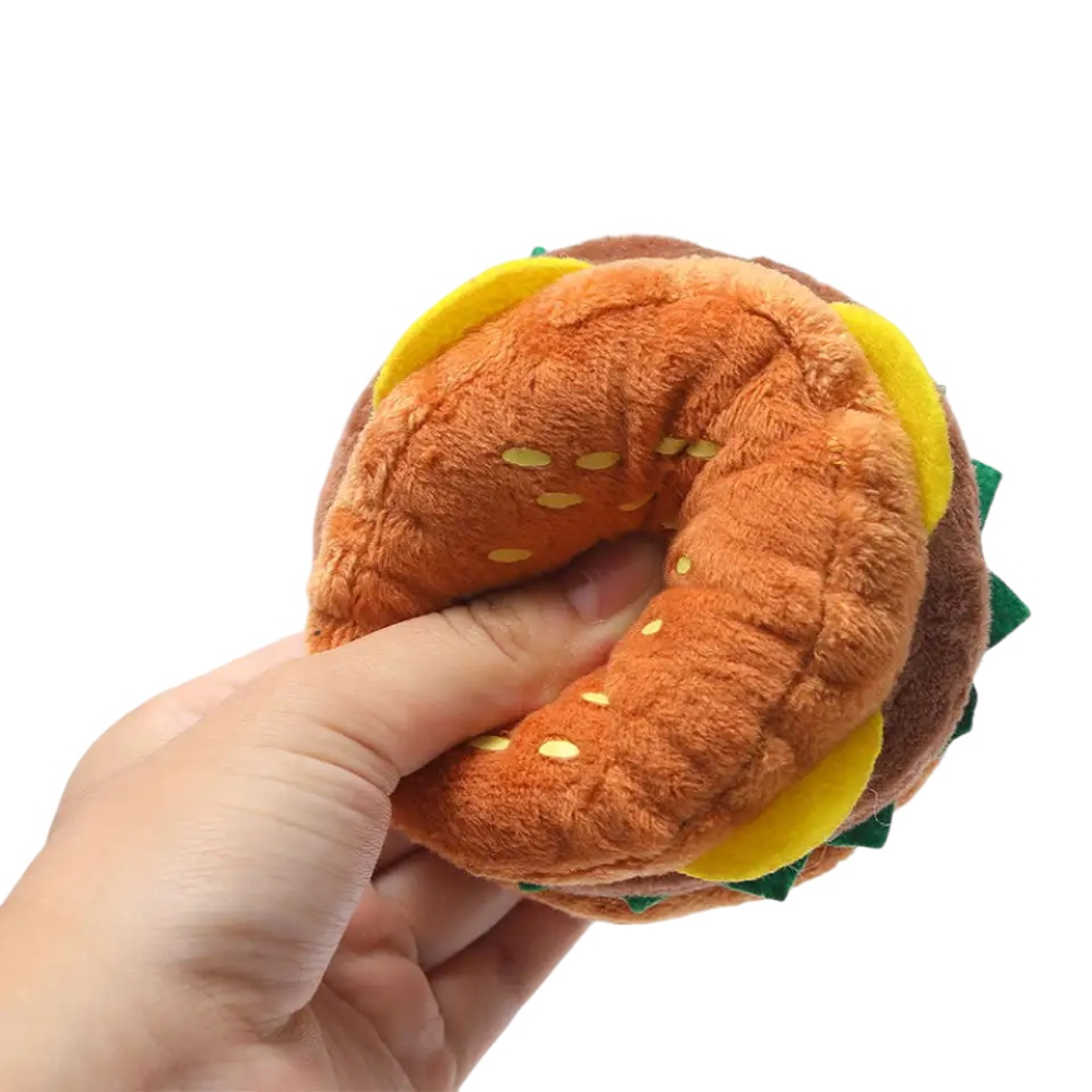 Talking Dog Club Ham Burger Plush Toy for Dogs (Brown) image 3