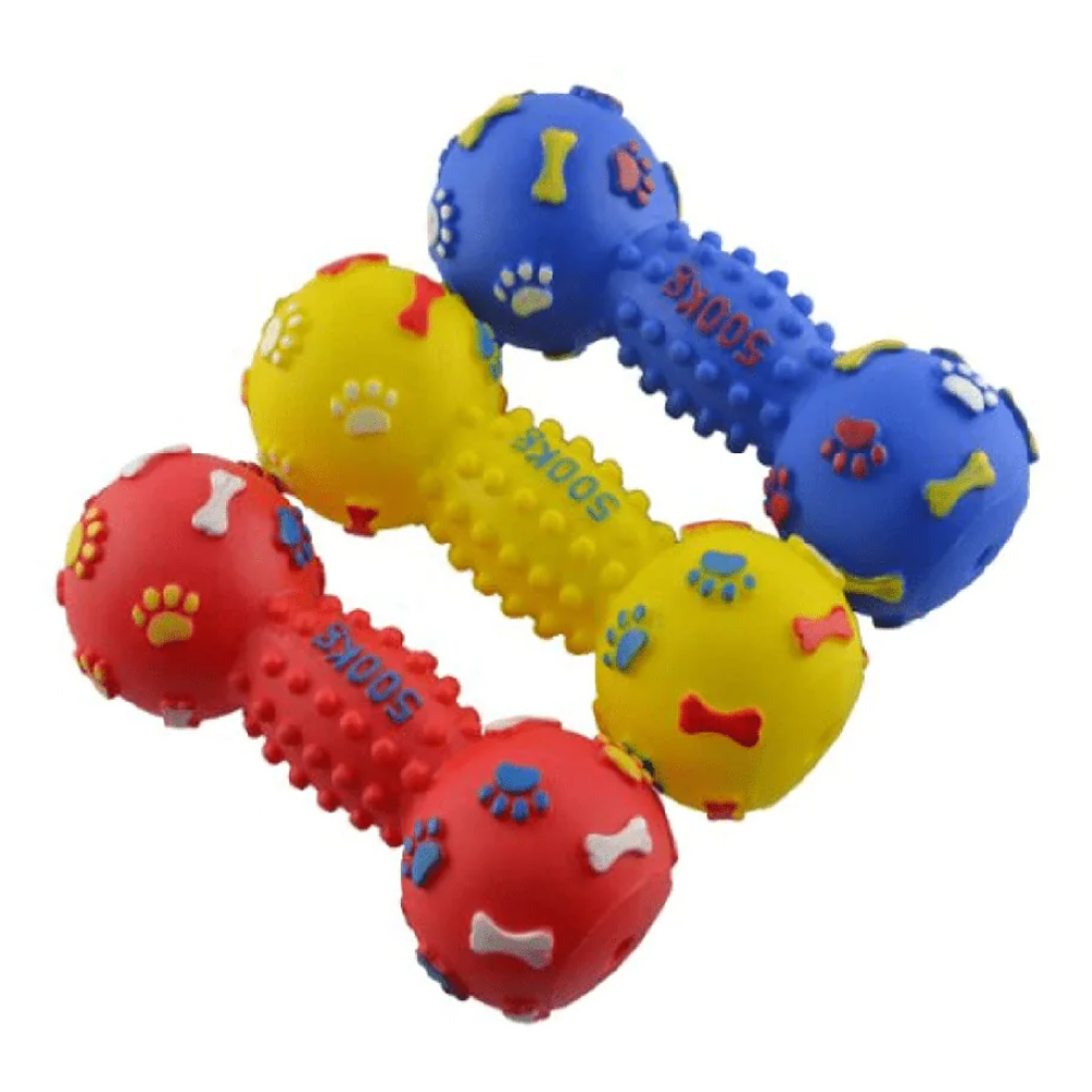 Trixie Playing Rope with Woven in Ball and Dumbbell Vinyl Toy Combo for Dogs image 7