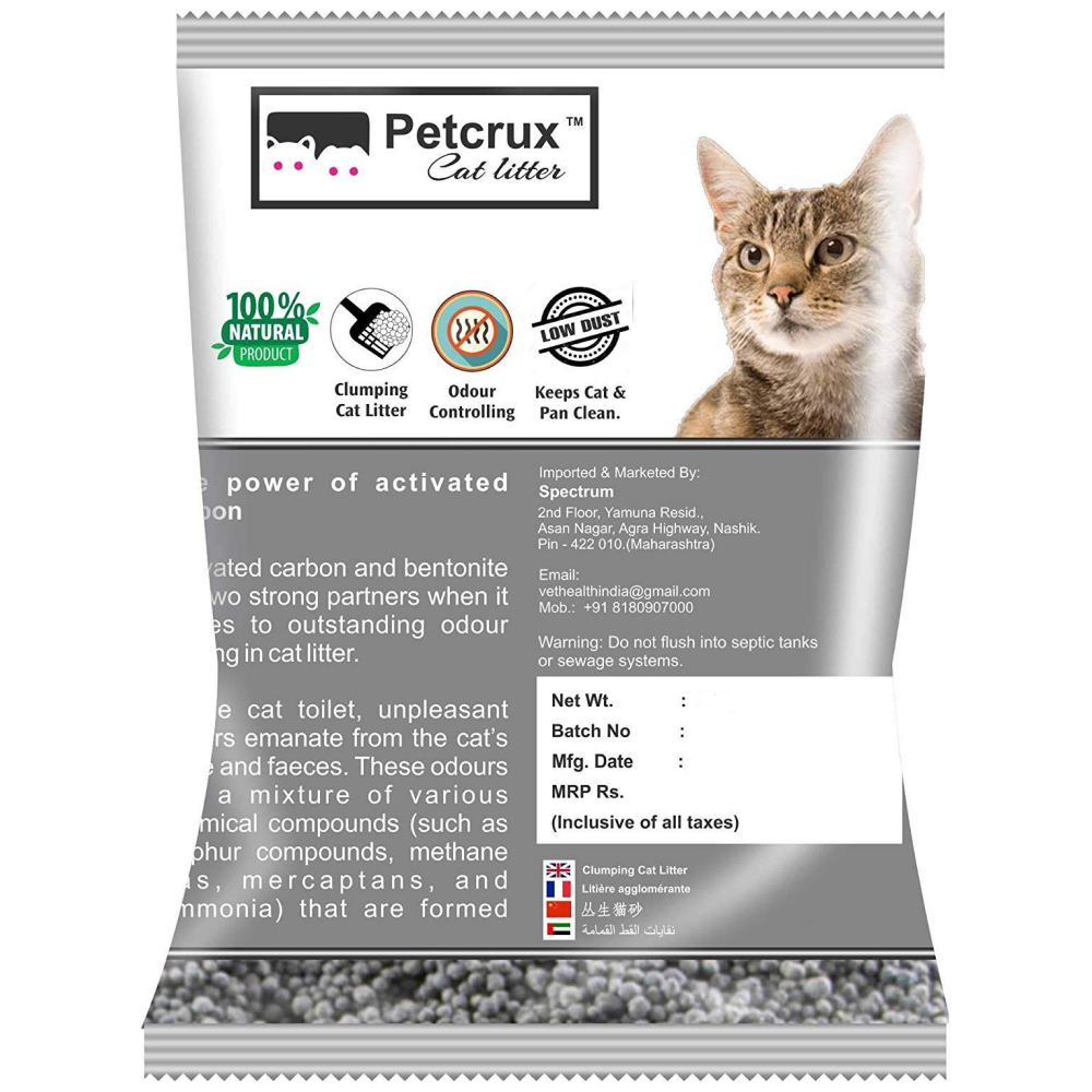 PetCrux Exclusive Scoopable Unscented Natural Activated Carbon Cat Litter image 2