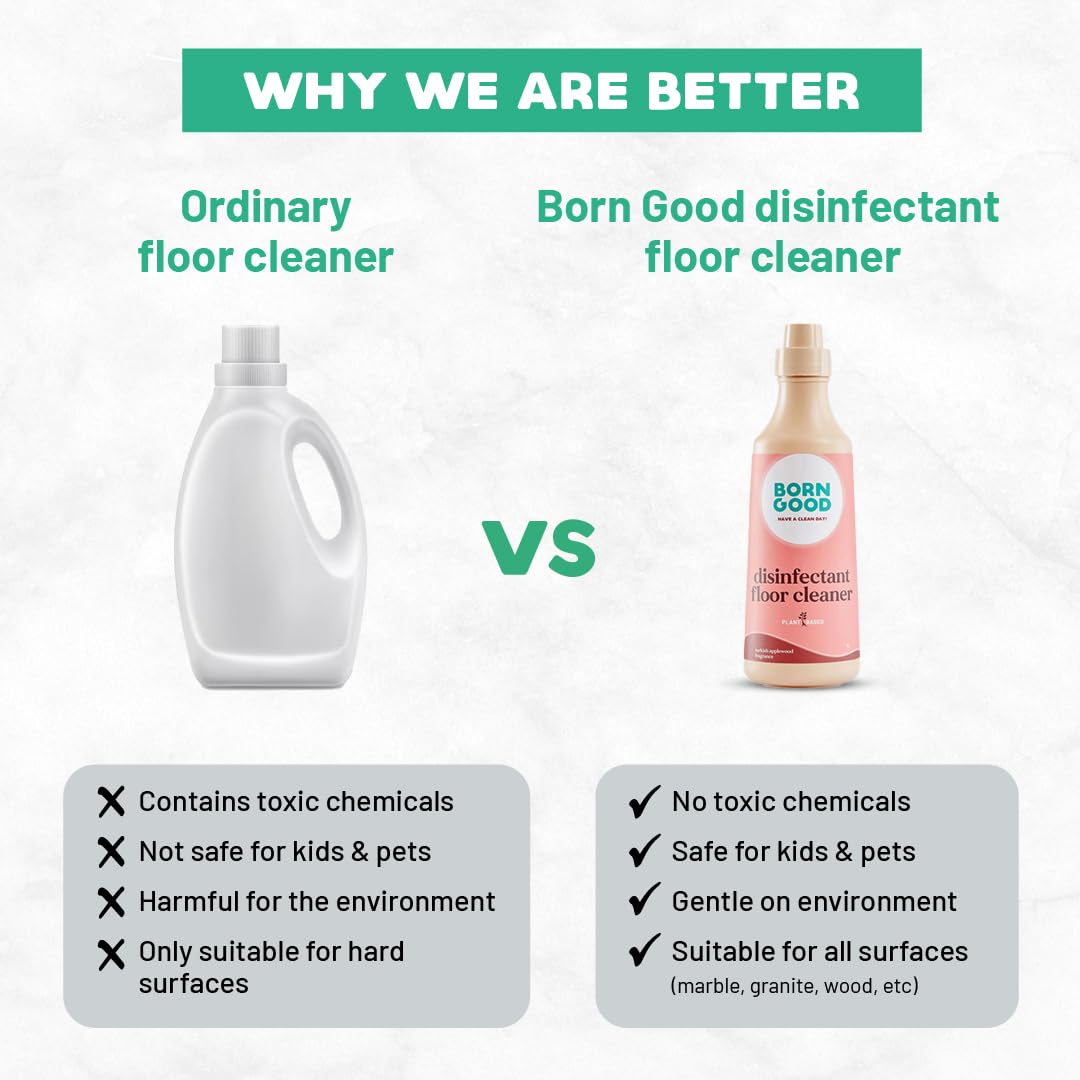 Born Good Plant Based Turkish Applewood Frangrance Disinfecting Liquid Floor/Surface Cleaner for Dogs and Cats image 6